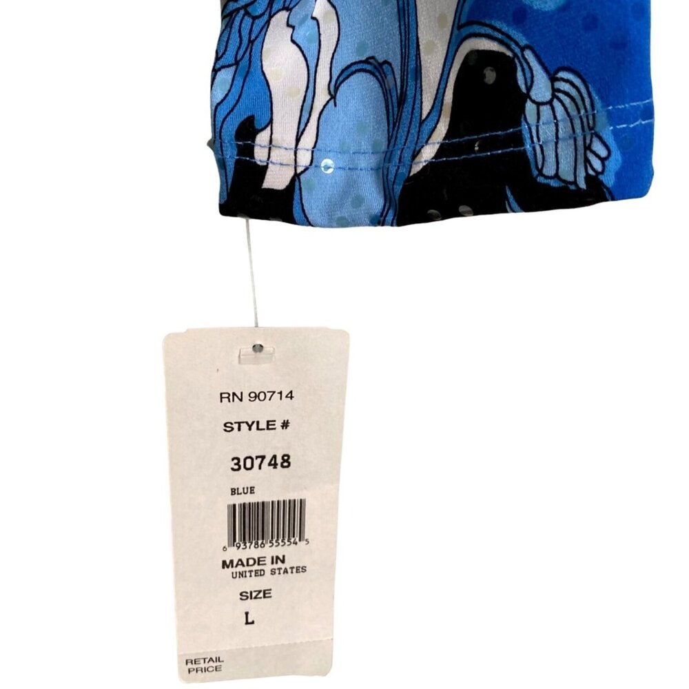 MSK Full Zip Lightweight Jacket Blue White Black with Sequins Large NEW NWT - Picture 11 of 15